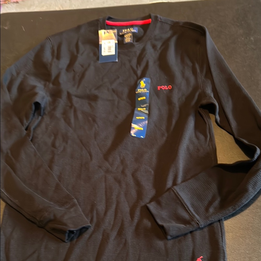 Men’s Ralph Lauren polo thermal top size medium, black color  color